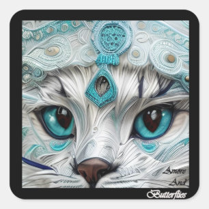 #Stickers Hat Model, Cat Eyes 1/3 Square Sticker