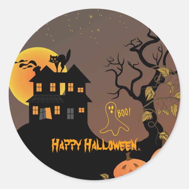 Stickers Haunted House Halloween (Devant)