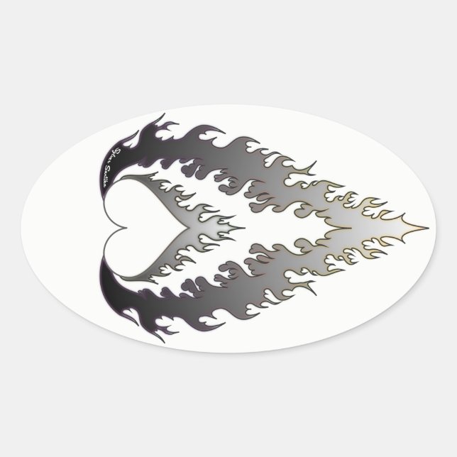Stickers Heart Fire : Argent (Devant)