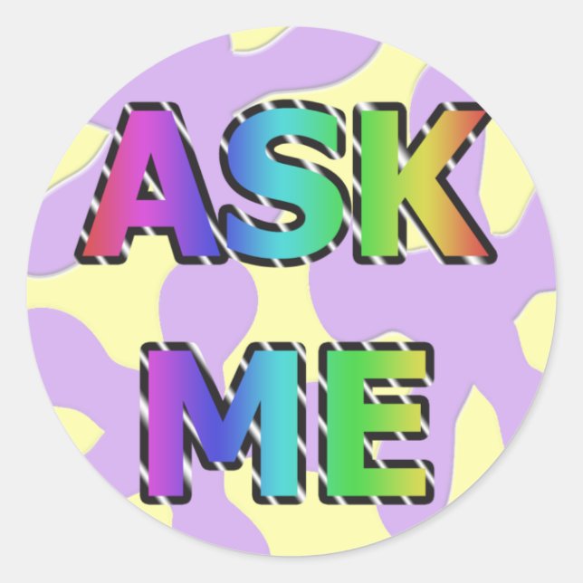 Stickers Hippie Ask Me (Devant)