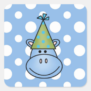 Stickers Hippo bleu