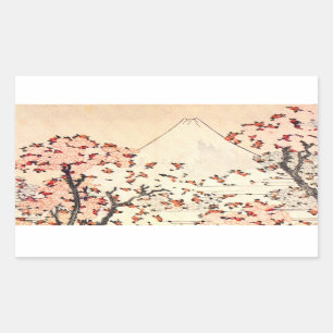 Stickers Hokusai Mount Fuji Cerry Blossoms