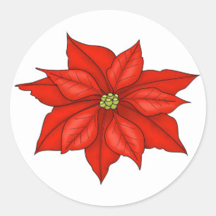 Stickers Holiday Poinsettia