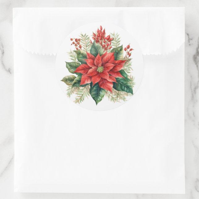 Stickers Holiday Poinsettia (Sac)