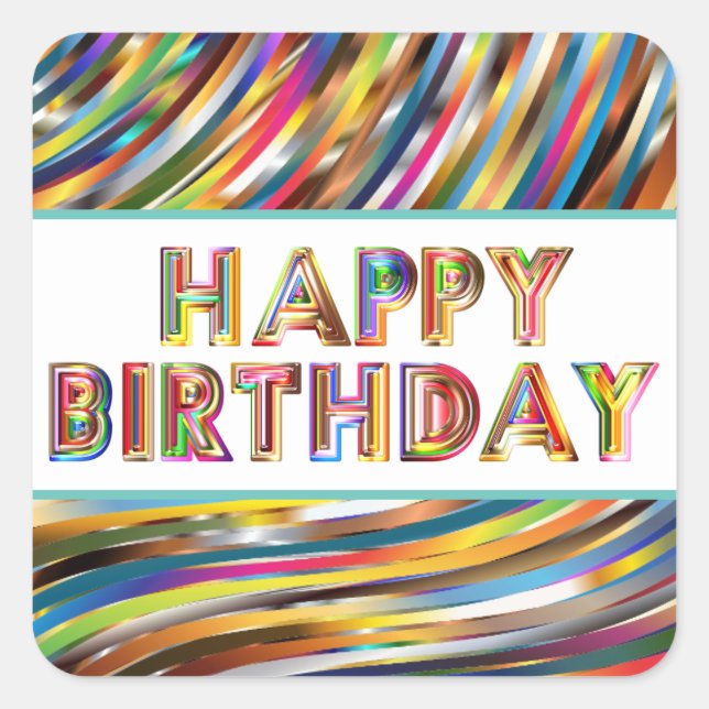 Stickers Hologramme Joyeux Anniversaire (Devant)