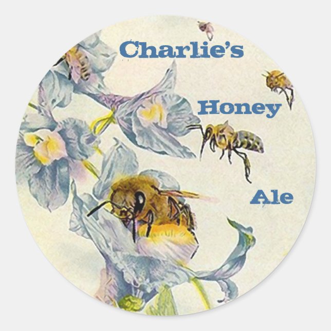STICKERS HONEY Ale Homebrew Labelling Sticker weis (Front)