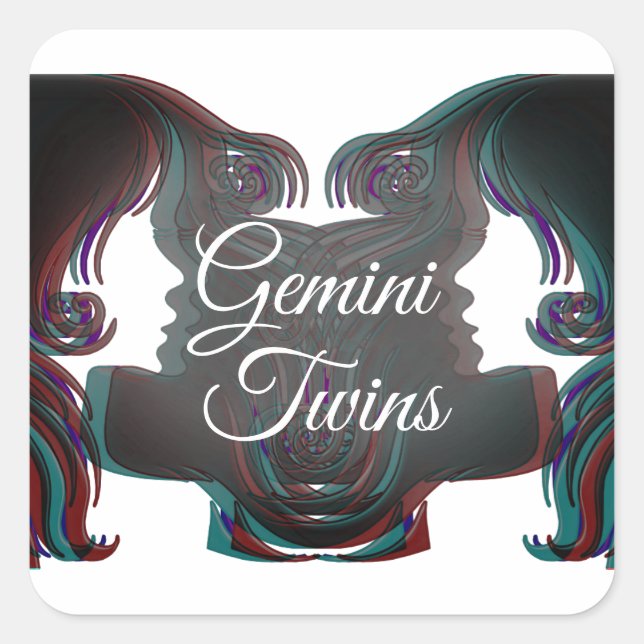 Stickers Horoscope Zodiac Gemini Twins (Devant)