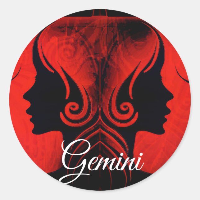 Stickers Horoscope Zodiac Gemini Twins (Devant)