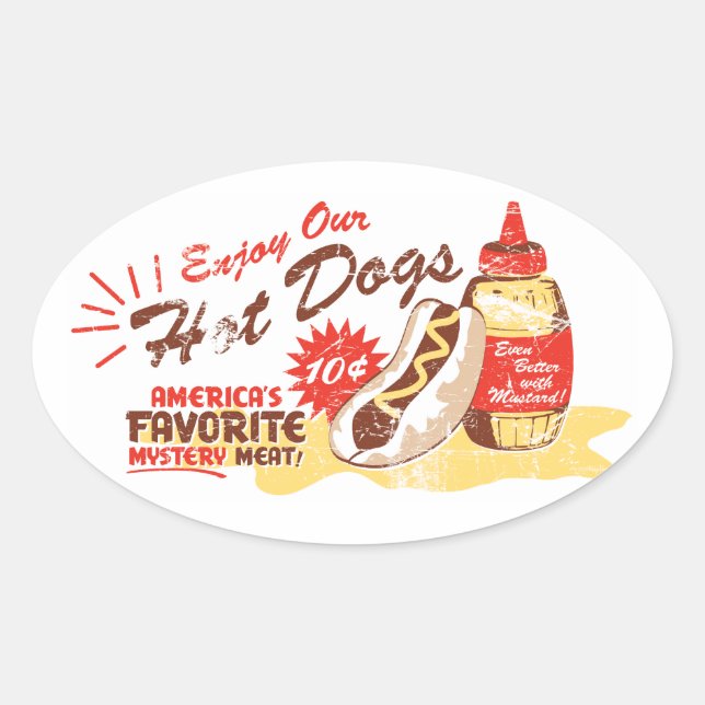 Stickers Hot Dog Oval (Devant)