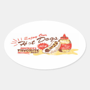 Stickers Hot Dog Oval
