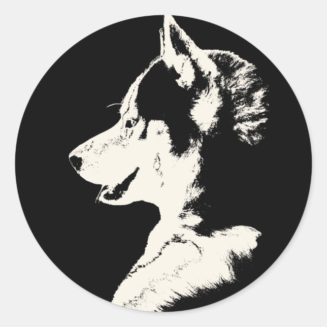 Stickers Husky Siberian Husky Stickers Malamute (Devant)