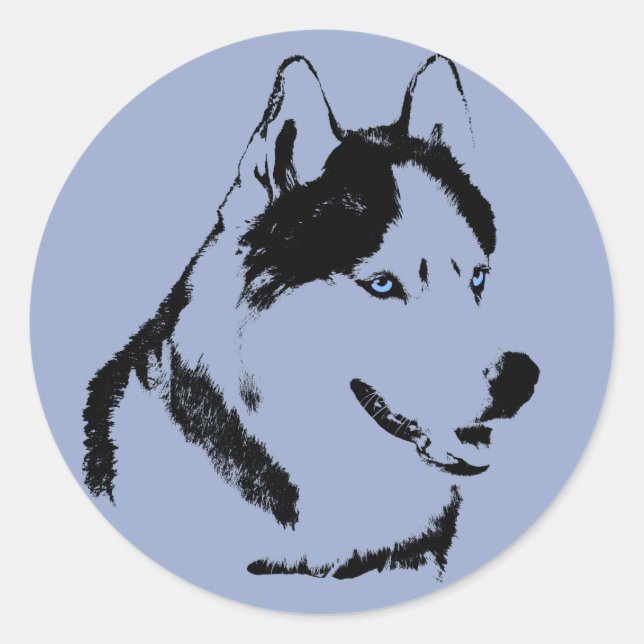 Stickers Husky Siberian Husky Stickers Malamute (Devant)