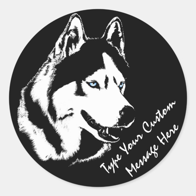 Stickers Husky Siberian Husky Stickers Malamute (Devant)