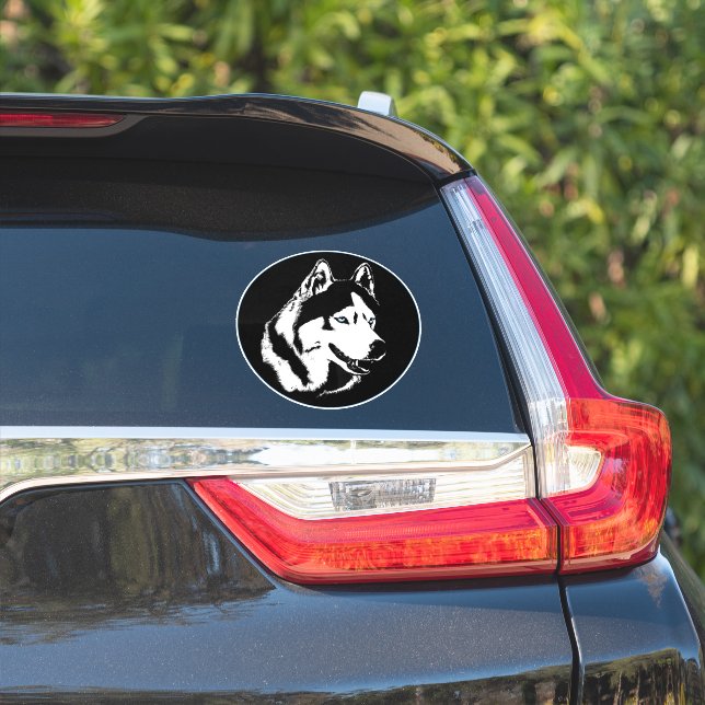 Stickers Husky Sibérie Husky Décalage Malamute (Côté voiture)