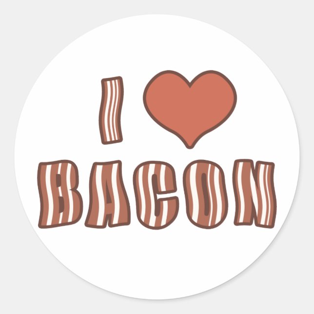 Stickers I Heart Bacon 001 (Devant)