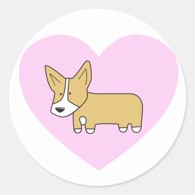 Stickers I Heart Corgis (Devant)