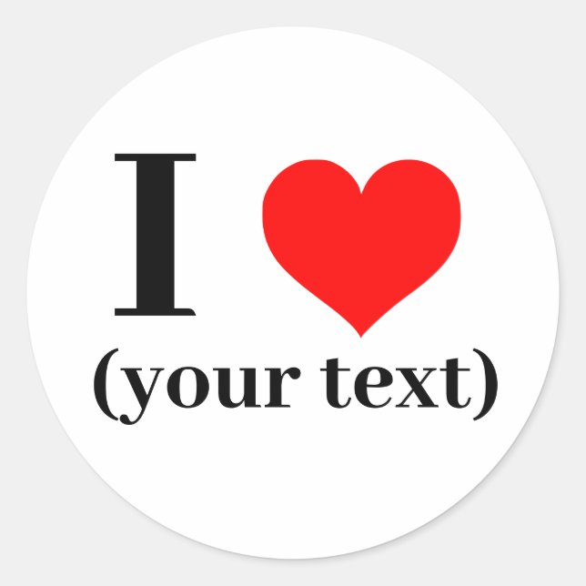 Stickers I heart - Personnalisé (ajouter image/tex (Devant)