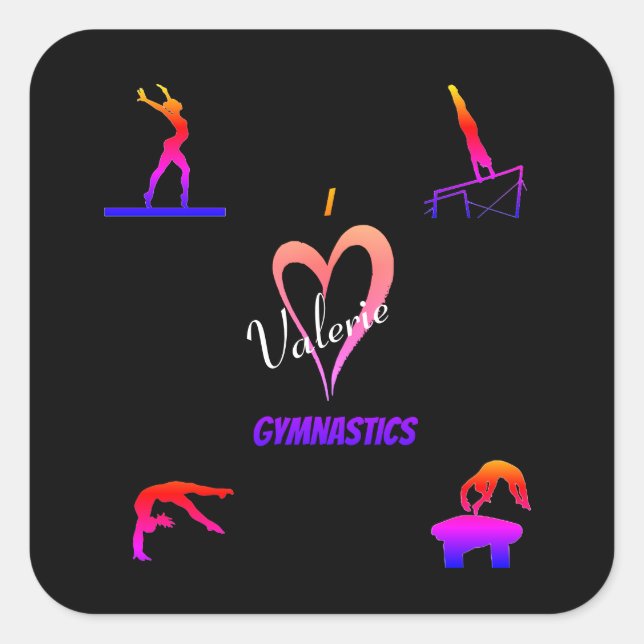 Stickers "I Love Gymnastique" (Devant)
