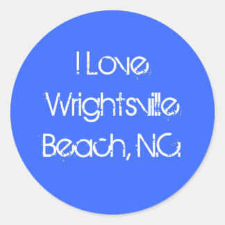 Stickers(I love wrightsville beach,nc) Classic Round Sticker