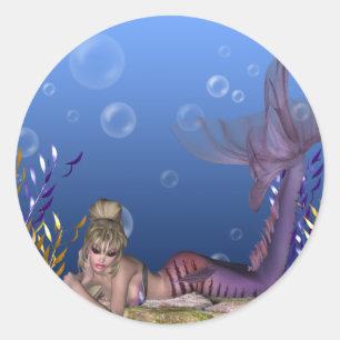 Stickers Imaginaire de sirène sous la mer