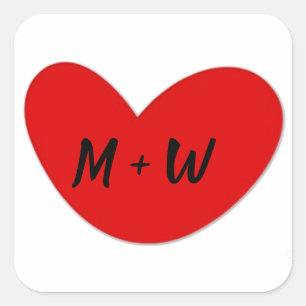 Stickers Initiales Coeur