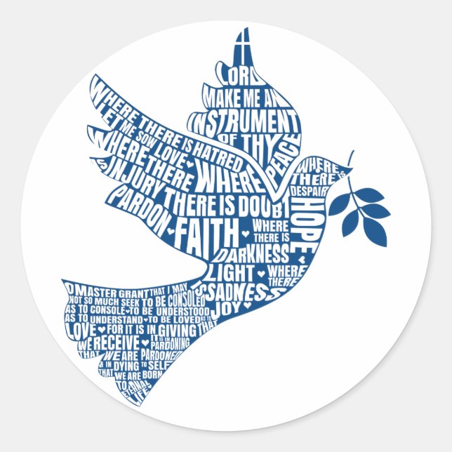 Stickers: Instruments of Peace (St. Francis) Classic Round Sticker (Front)