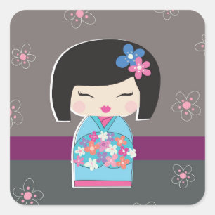 Stickers japonais Kokeshi Doll