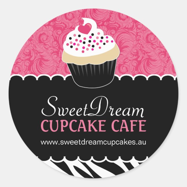 Stickers Jar Zebra Print Cupcake (Devant)