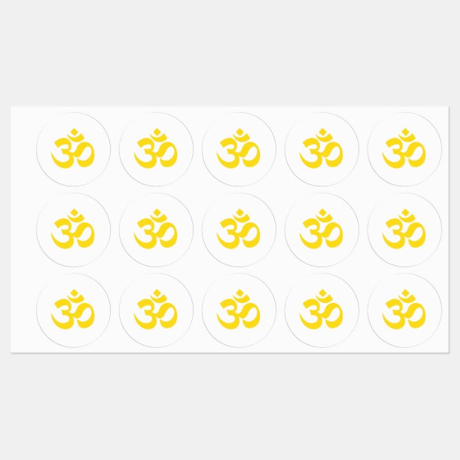 Stickers Jaune Om (Feuille)