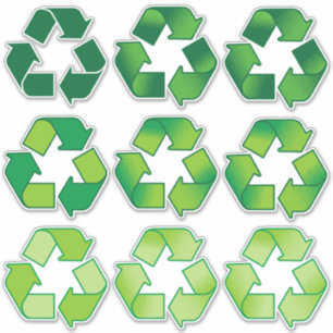 Stickers Jeu de symboles de recyclage