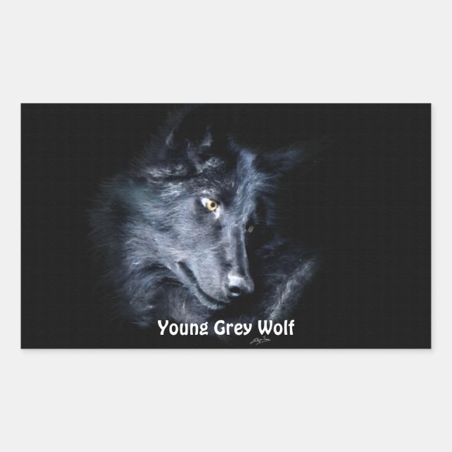 Stickers JEUNE GRIS WOLF Wildlife Supporter (Devant)