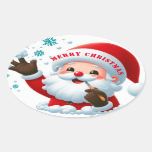 Stickers Jolly Père Noël Classic Round