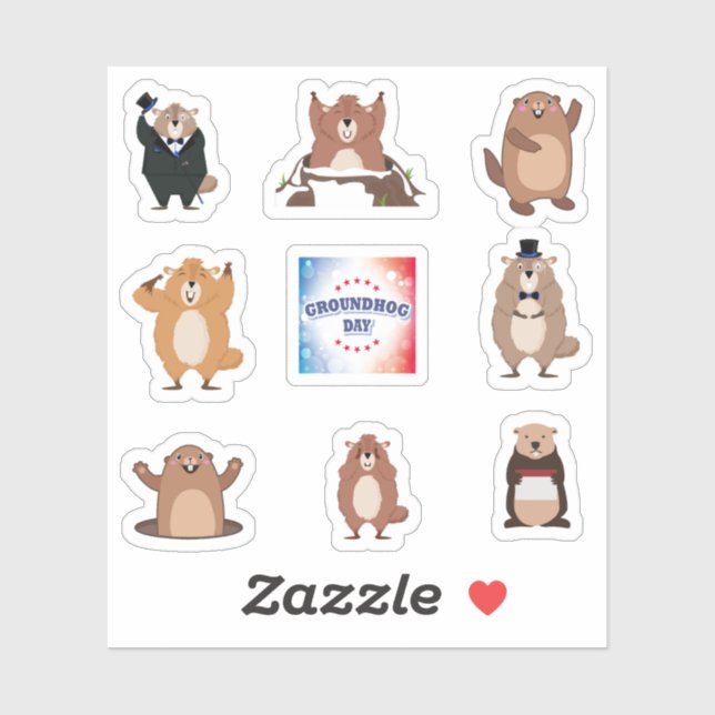 Stickers Jour de la Marmotte (Feuille)