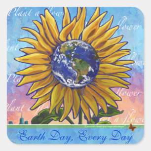 Stickers Jour des terres tournesol
