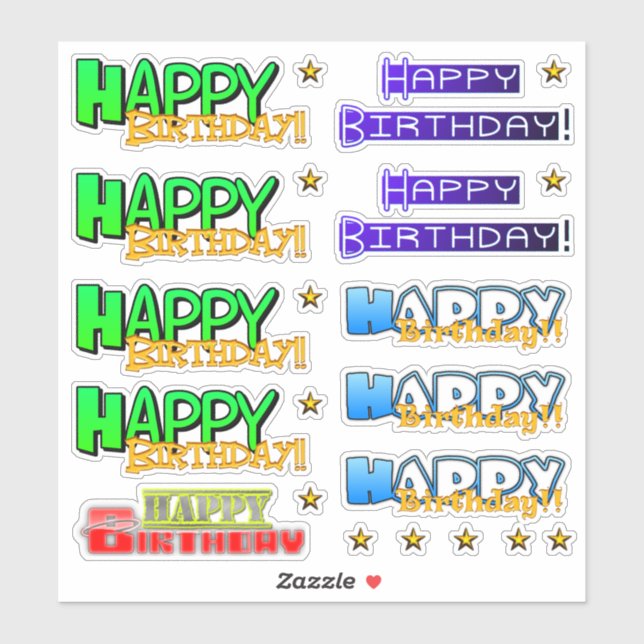 Stickers Joyeux anniversaire (Feuille)