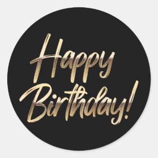 Stickers Joyeux Anniversaire Noir et Or