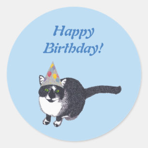 Stickers Joyeux Casquette de fête des chats