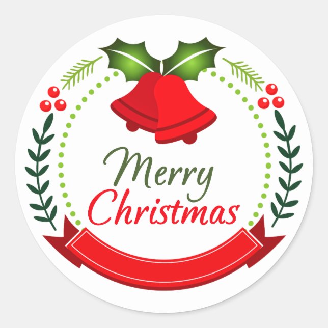 Stickers Joyeux éléments de couronne de Noël (Devant)