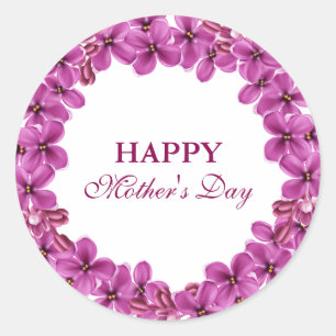 Stickers Joyeux Jour des Mères Lilac Wreath