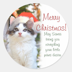 Stickers Joyeux Noël Kitten avec verset