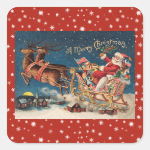 Stickers Joyeux Noël Père Noël patriotique