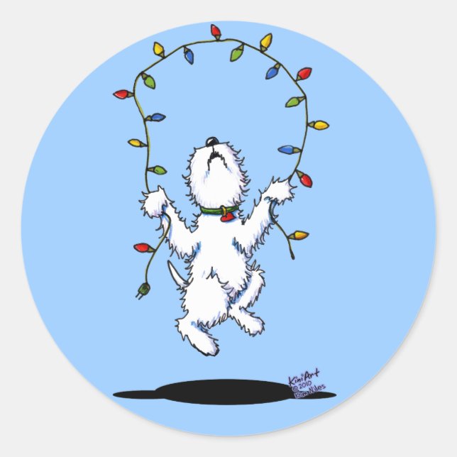 Stickers Joyeux Noël Westie (Devant)