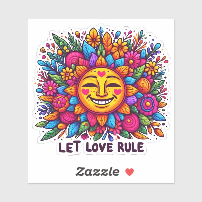 Stickers Joyeux Soleil et Floral (Feuille)