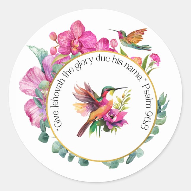 Stickers JW 2025 Year Text - Hummingbirds (Devant)