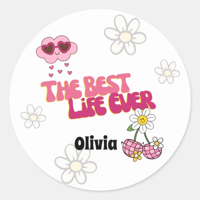 Stickers JW Retro Best Life Ever pour soeurs (Devant)
