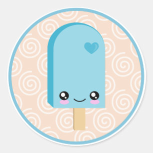 Stickers Kawaii Joli Aqua Blue Popsickers