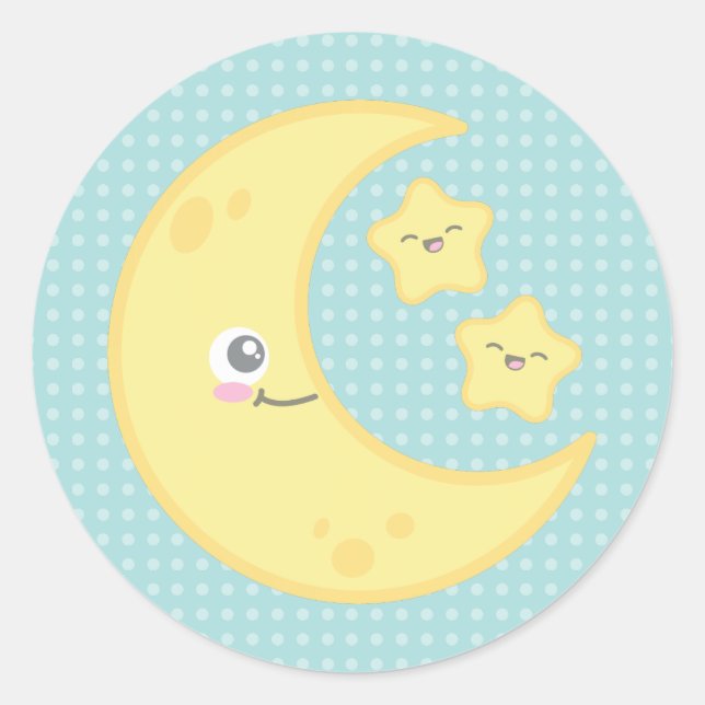 Stickers Kawaii Moon et Stars (Devant)