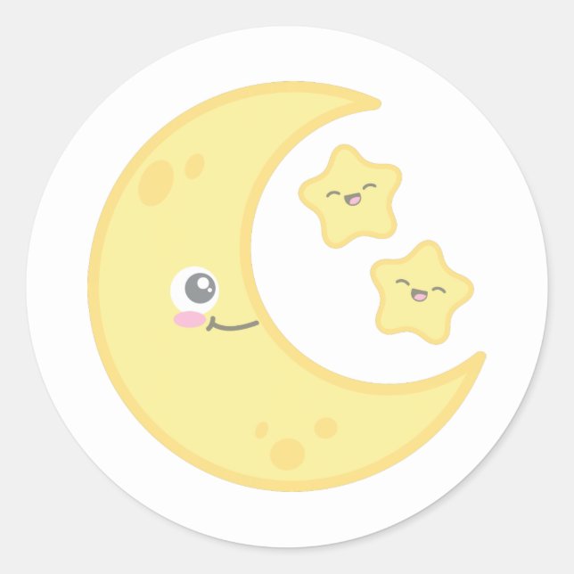 Stickers Kawaii Moon et Stars (Devant)