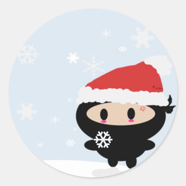 Stickers Kawaii Ninja Père Noël (Devant)
