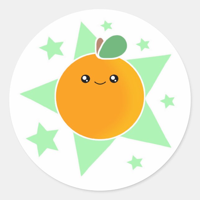 Stickers Kawaii Orange Burst (Devant)